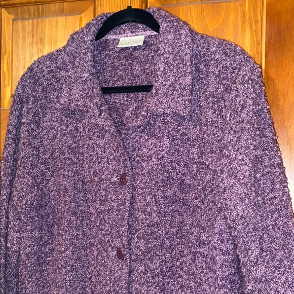 Weave of the Irish Purple Wool Button Front Jacket Size Large - Picture 5 of 6